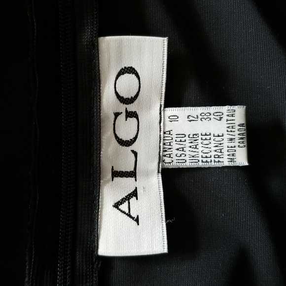 Algo Velvet/Chiffon Evening Gown with Scarf Lined Black Size 10 - Picture 12 of 14